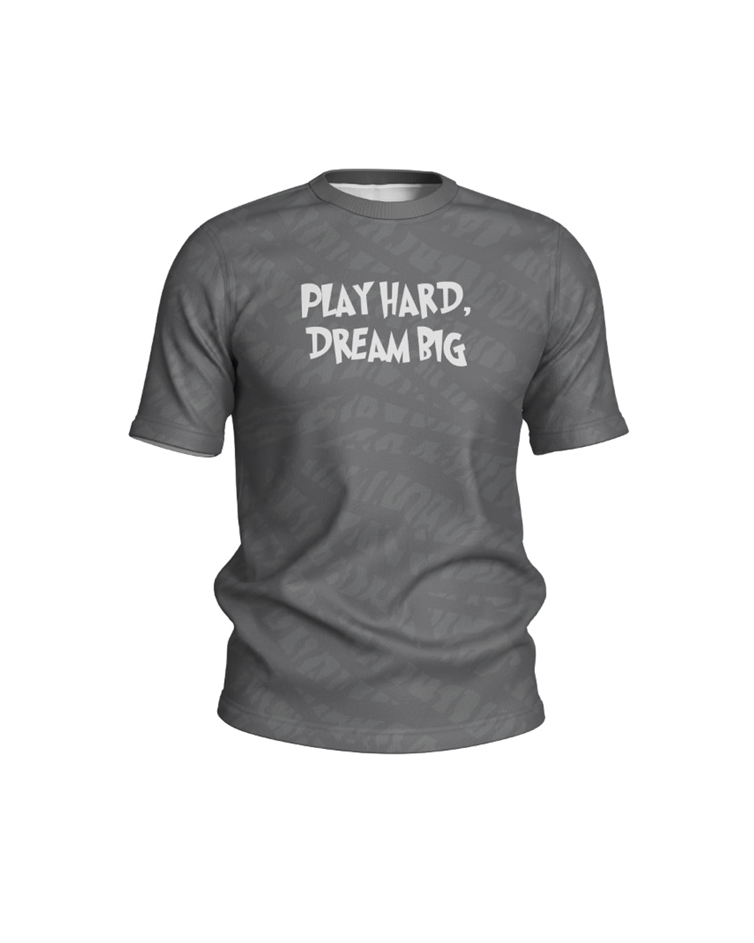 Otroška športna majica Play hard, dream big - siva (unisex)