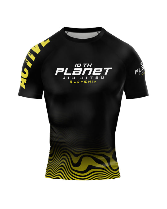 Rashguard - kratki rokavi 10thPlanet - Yellow Waves M/Ž