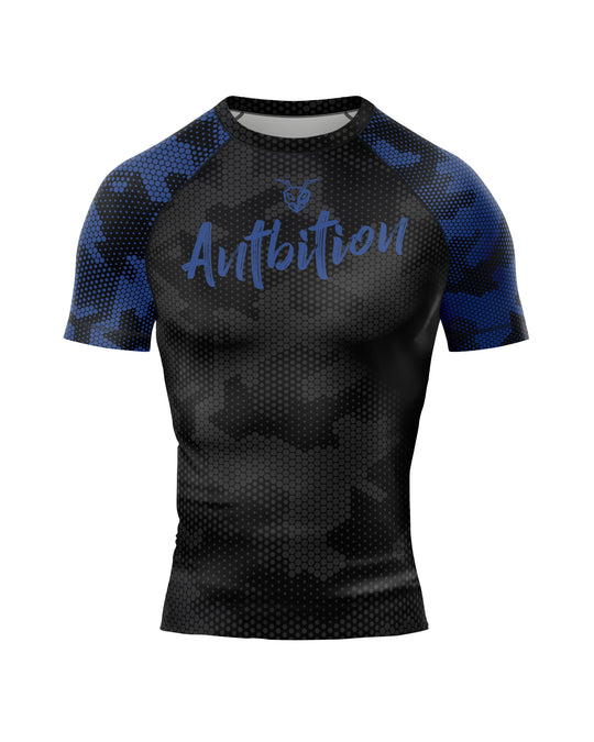 Ranked Rashguard - kratki rokavi Antbition - Blue Belt M/Ž