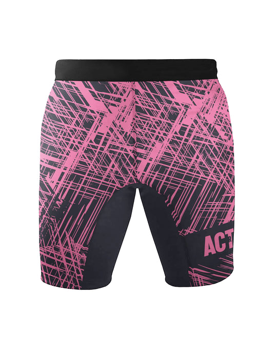 Kompresijske MMA hlačke - Scratched (Pink)