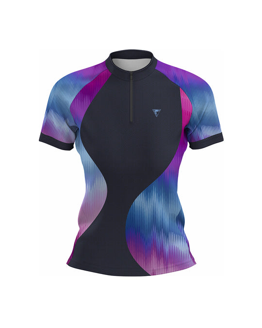 Women's cycling shirt Blue Glitch 