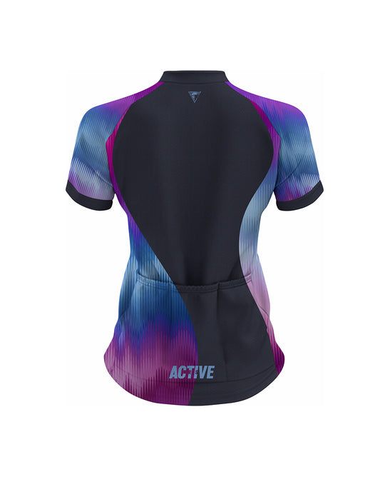 Women's cycling shirt Blue Glitch 