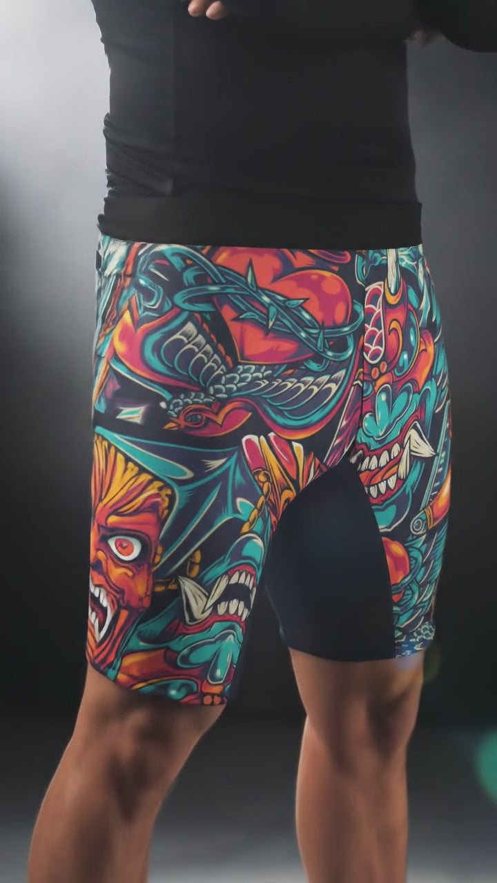 Kompresijske MMA hlačke - Psychedelic Chaos